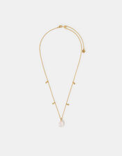 14ct Gold-Plated Rose Quartz Pendant Necklace, , large