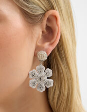 Beaded Snowflake Drop Earrings, , large