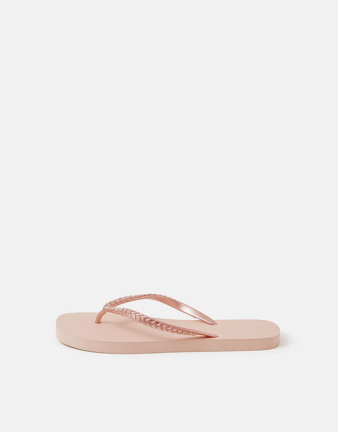 Embellished Flip Flops, Pink (PINK), large