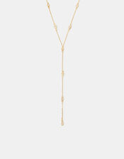 14ct Gold-Plated Diamanté Necklace, , large
