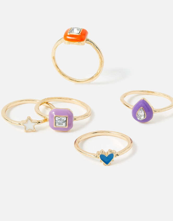 Eye Candy Enamel Rings 5 Pack, Multi (BRIGHTS-MULTI), large