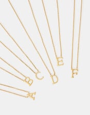 Stainless Steel Initial Pendant Necklace, Gold (GOLD), large