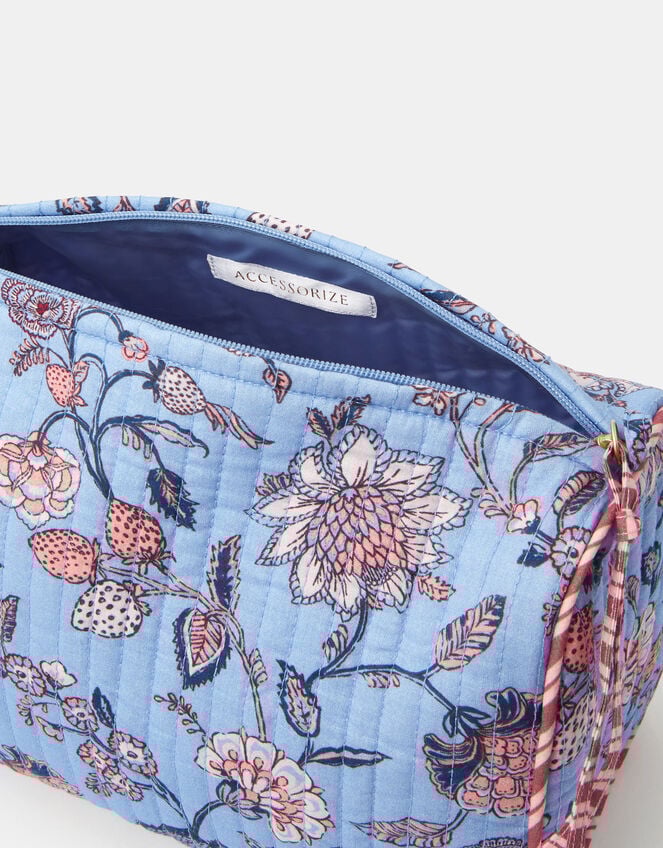 Floral Quilted Make Up Bag, , large