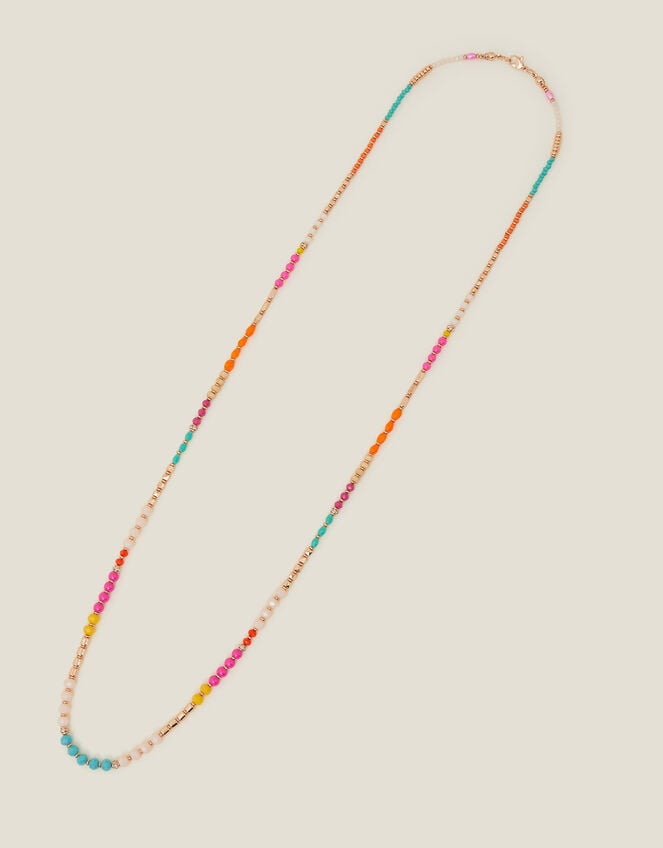 Long Bright Beaded Rope Necklace, , large