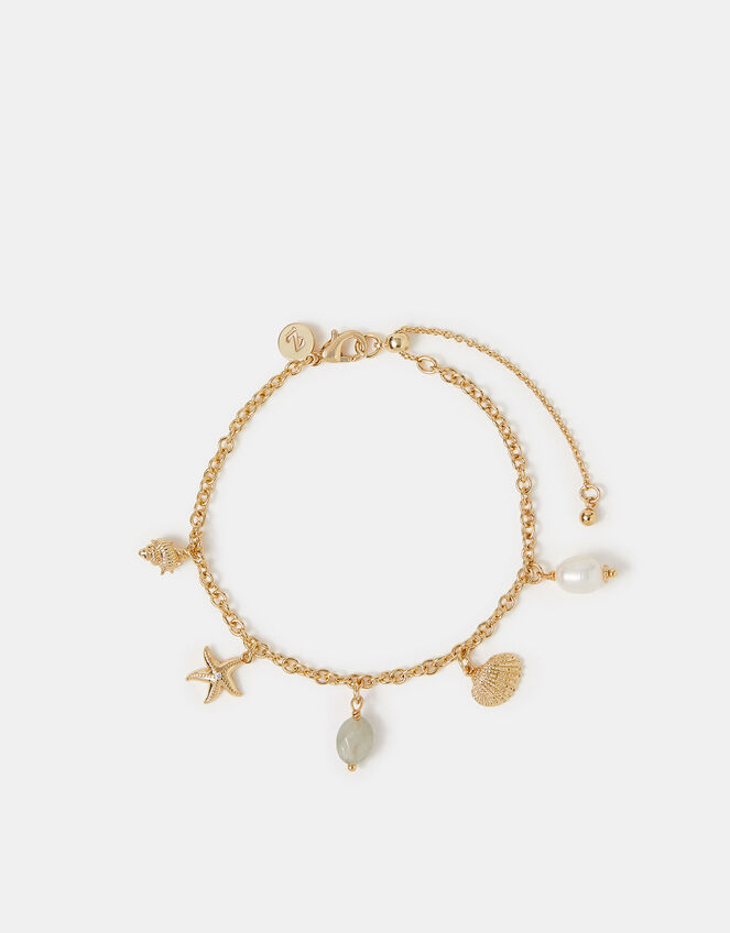14ct Gold-Plated Ocean Charm Bracelet, , large
