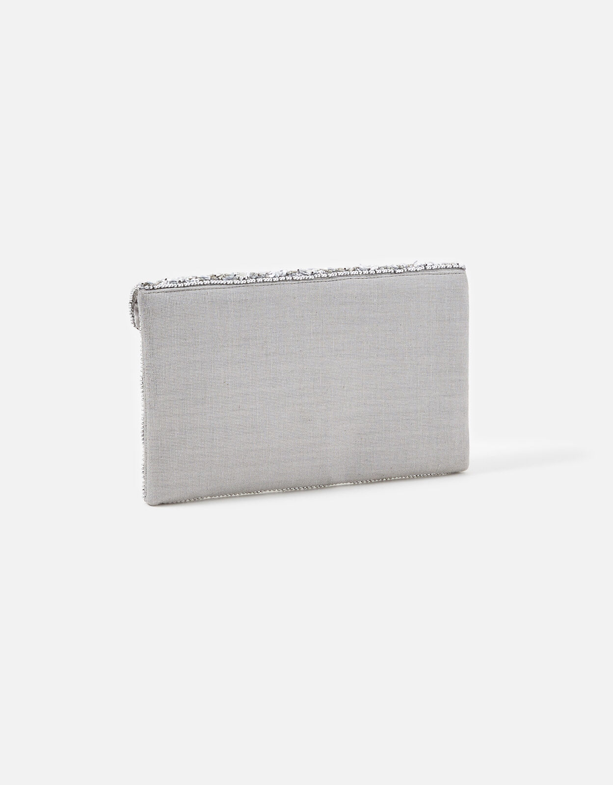 Grey embellished clutch bag sale