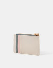 Floral Embroidered Initial Card Holder, Cream (CREAM), large