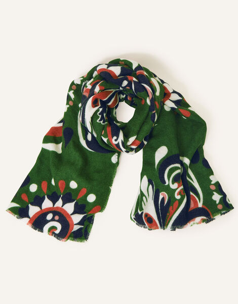 Paisley Print Blanket Scarf, , large