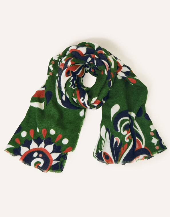 Paisley Print Blanket Scarf, , large