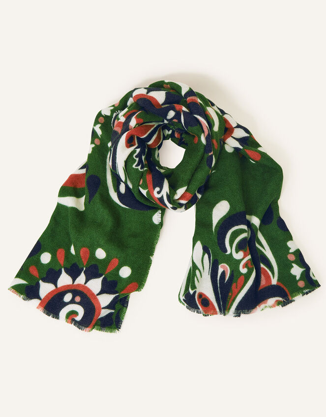 Paisley Print Blanket Scarf, , large