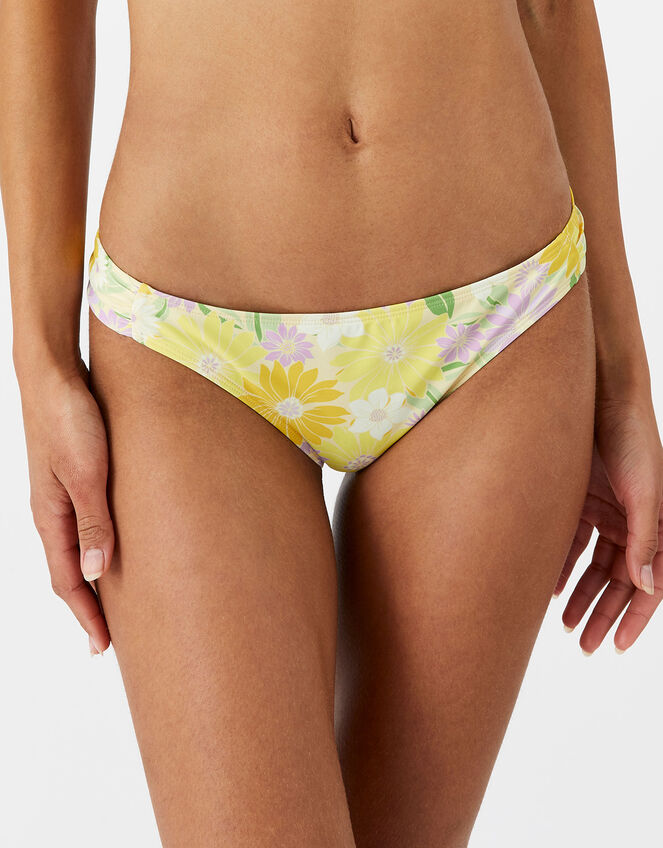 Sunflower Ruched Bikini Bottoms, Yellow (YELLOW), large