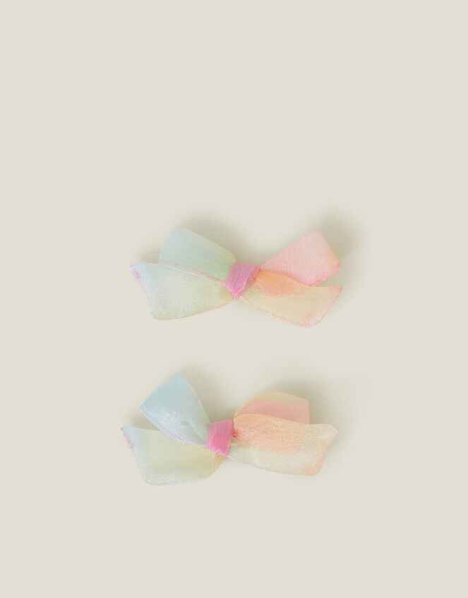 2-Pack Girls Ombre Bow Hair Clips, , large
