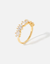 Gold-Plated Baguette Gem Ring, Gold (GOLD), large