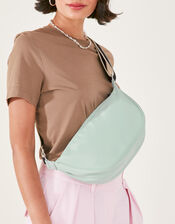 Sling Cross-Body Bag with Recycled Nylon, Green (LIGHT GREEN), large
