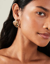 Gemstone Twist Doorknocker Earrings, , large
