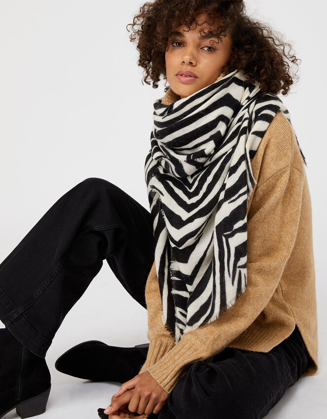 Attie Zebra Blanket Scarf, , large