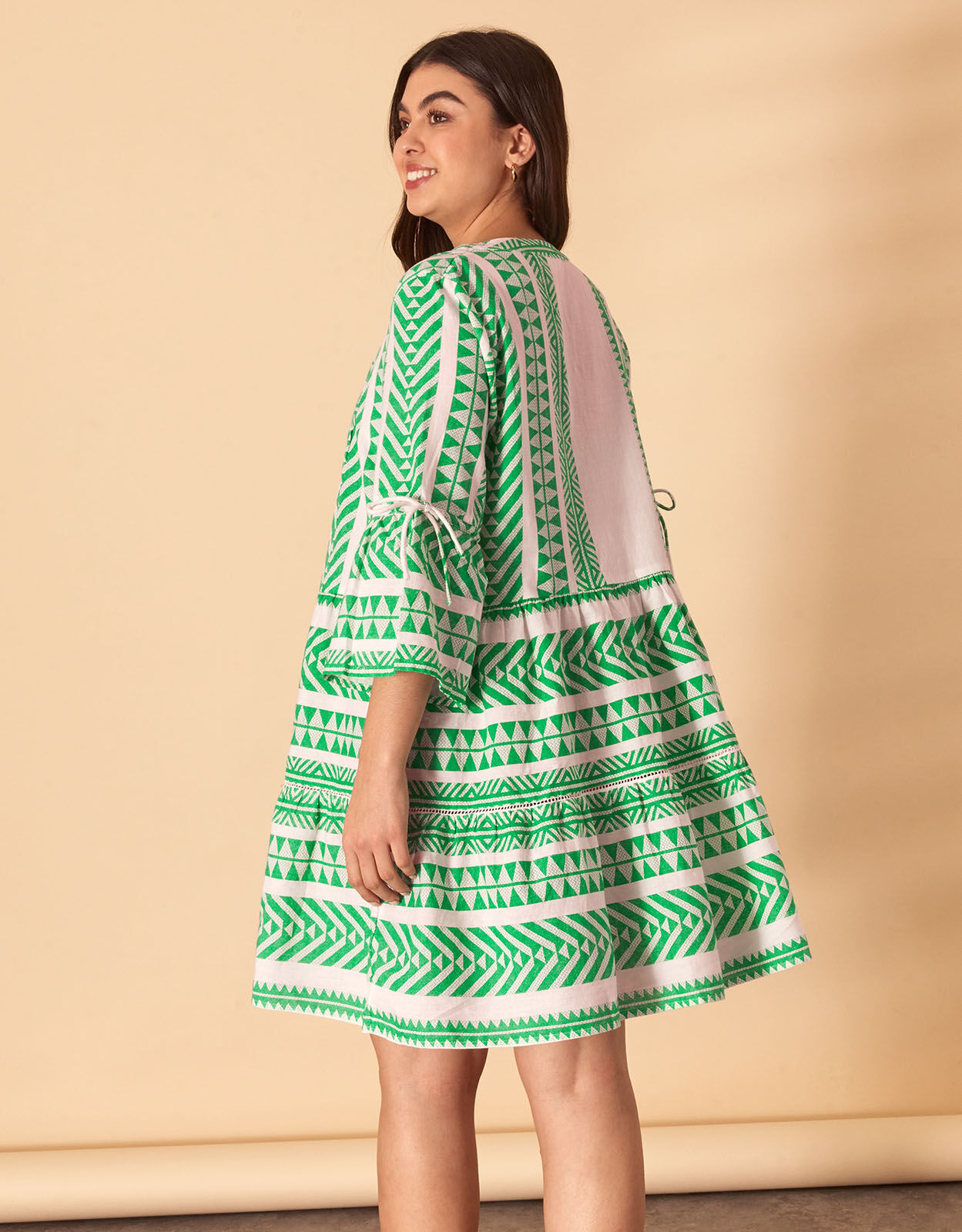 How to accessorize a green new arrivals dress