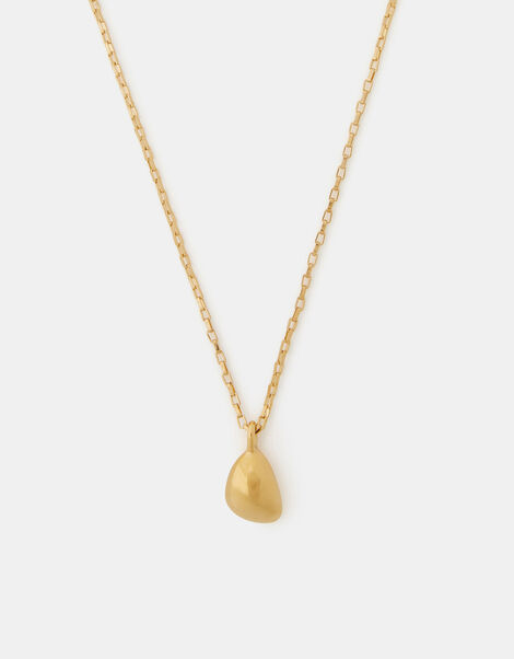 Stainless Steel Molten Nugget Pendant Necklace, , large