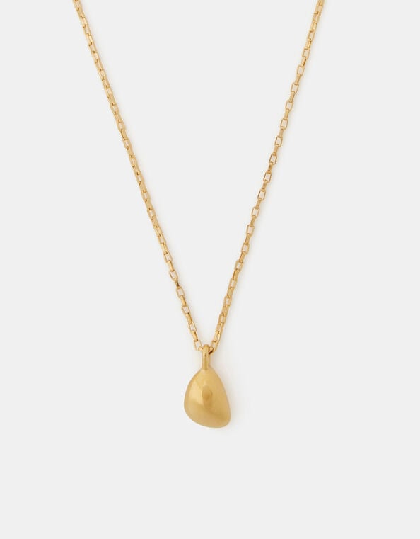 Stainless Steel Molten Nugget Pendant Necklace, , large