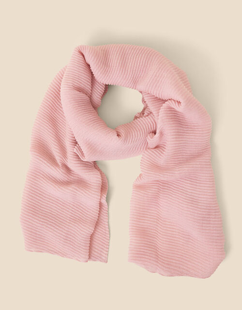 Lightweight Pleat Scarf, Pink (PALE PINK), large