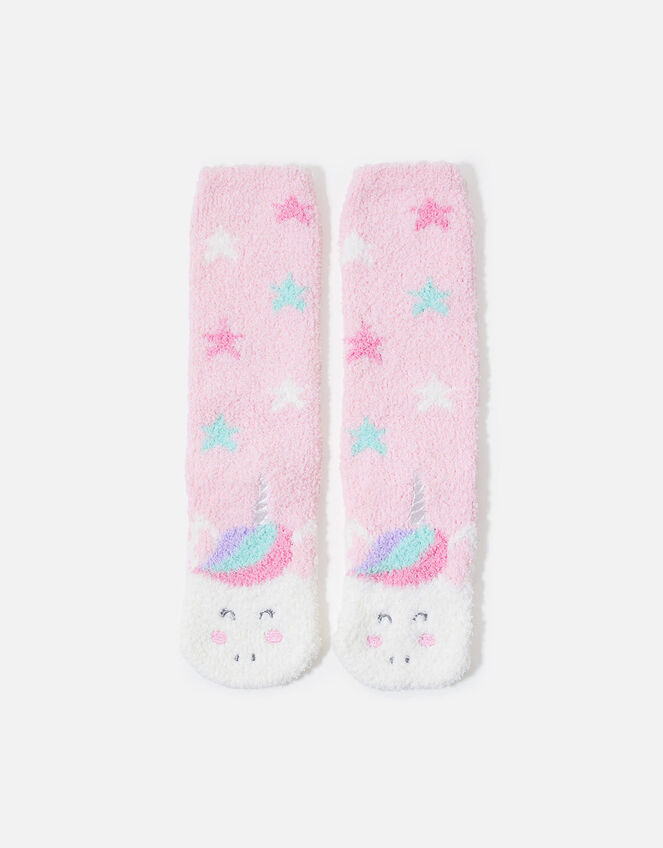 Girls Unicorn Slipper Socks, Pink (PINK), large