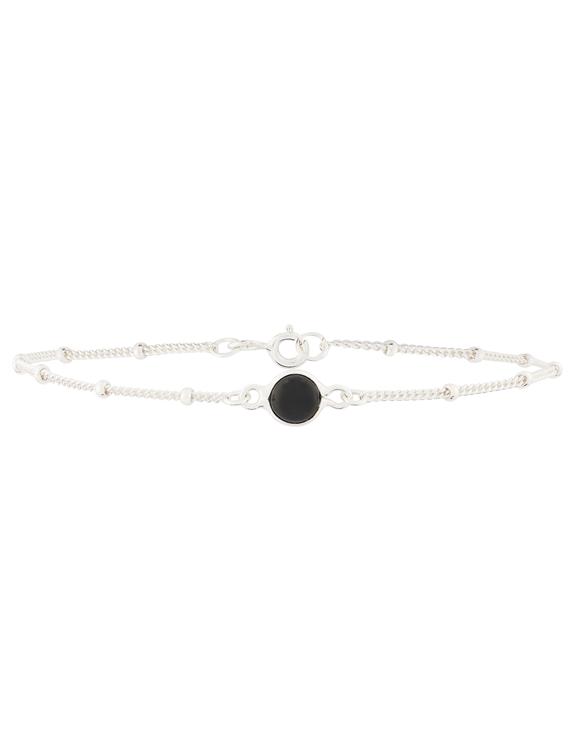 Sterling Silver Slim Bobble Chain Bracelet, , large