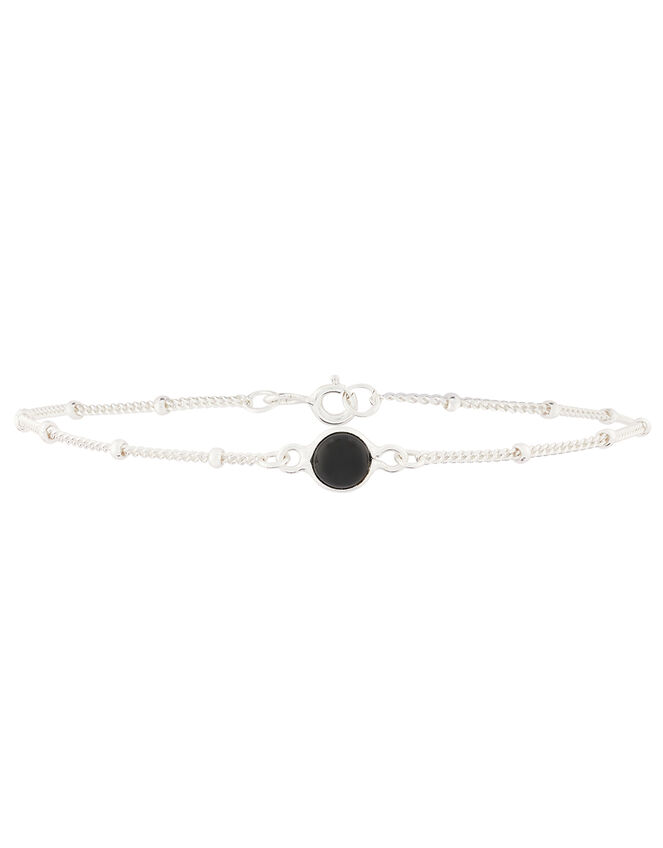 Sterling Silver Slim Bobble Chain Bracelet, , large