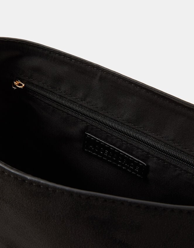 Saddle Buckle Crossbody Bag, Black (BLACK), large