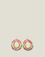 Layered Beaded Hoop Earrings, , large