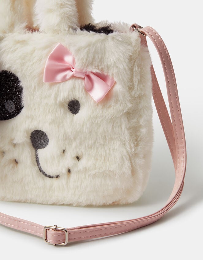 Girls Fluffy Dog Tote Bag, , large