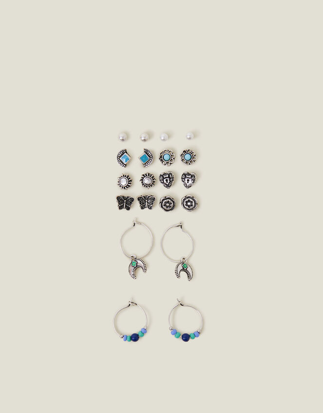 10-Pack Mixed Stud and Hoop Earrings, , large