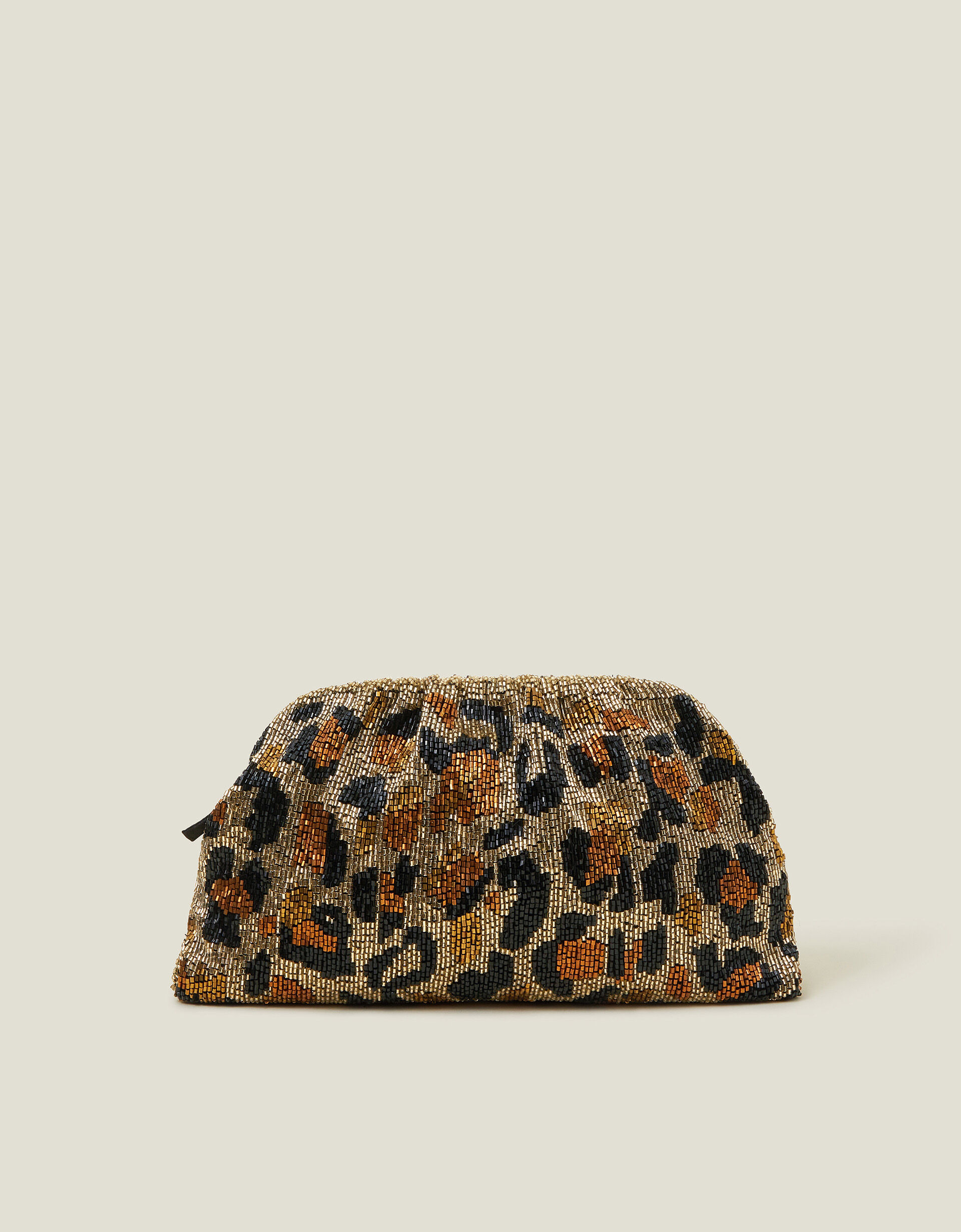 Hand Beaded Leopard Print Cloud Clutch Bag Clutches Accessorize Global