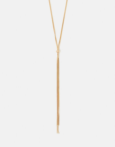 Slinky Lariat Necklace, Gold (GOLD), large