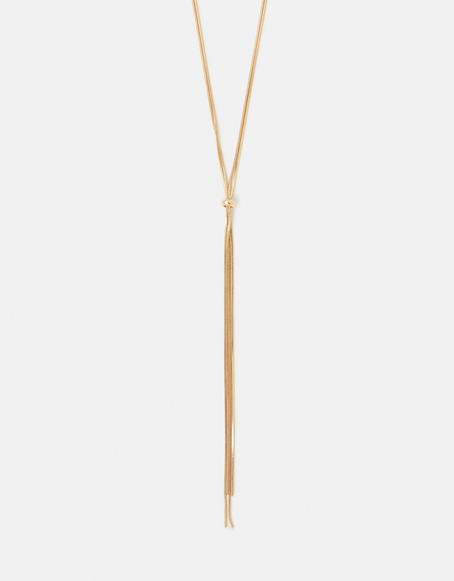 Slinky Lariat Necklace, Gold (GOLD), large