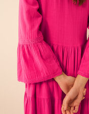 Lace Trim Midi Beach Dress, Pink (PINK), large