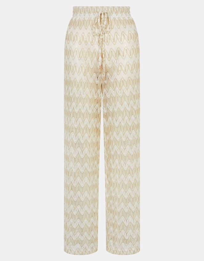 Crochet Wide Leg Beach Trousers, White (WHITE), large