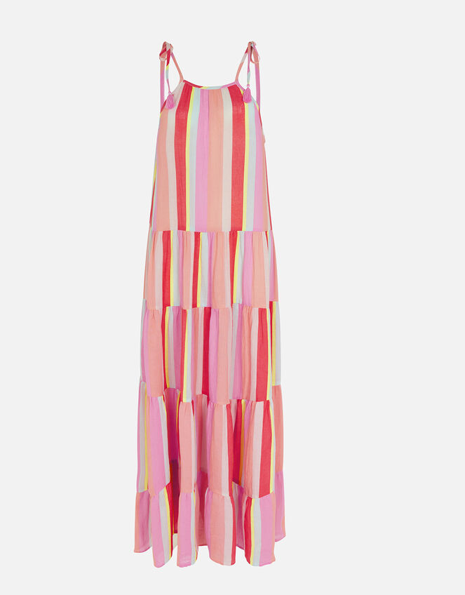 Bright Stripe Tiered Maxi Dress, Multi (BRIGHTS-MULTI), large