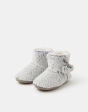 Super Soft Pom Pom Slipper Boots, Grey (GREY), large