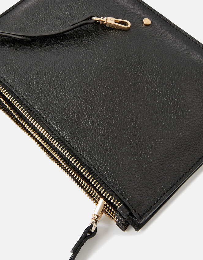 Lara Leather Cross Body Bag, Black (BLACK), large