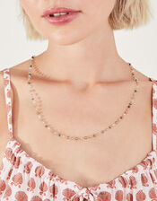 14ct Gold-Plated Long Beaded Necklace, , large