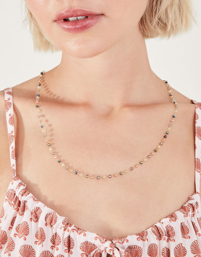 14ct Gold-Plated Long Beaded Necklace, , large