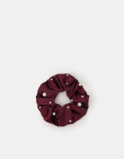Pearl Satin Scrunchie, , large