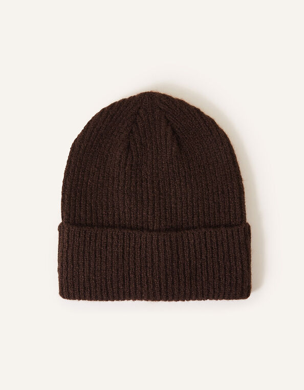 Soho Knit Beanie Hat, Brown (BROWN), large