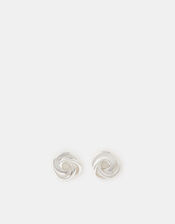 Sterling Silver Flat Knot Stud Earrings, , large