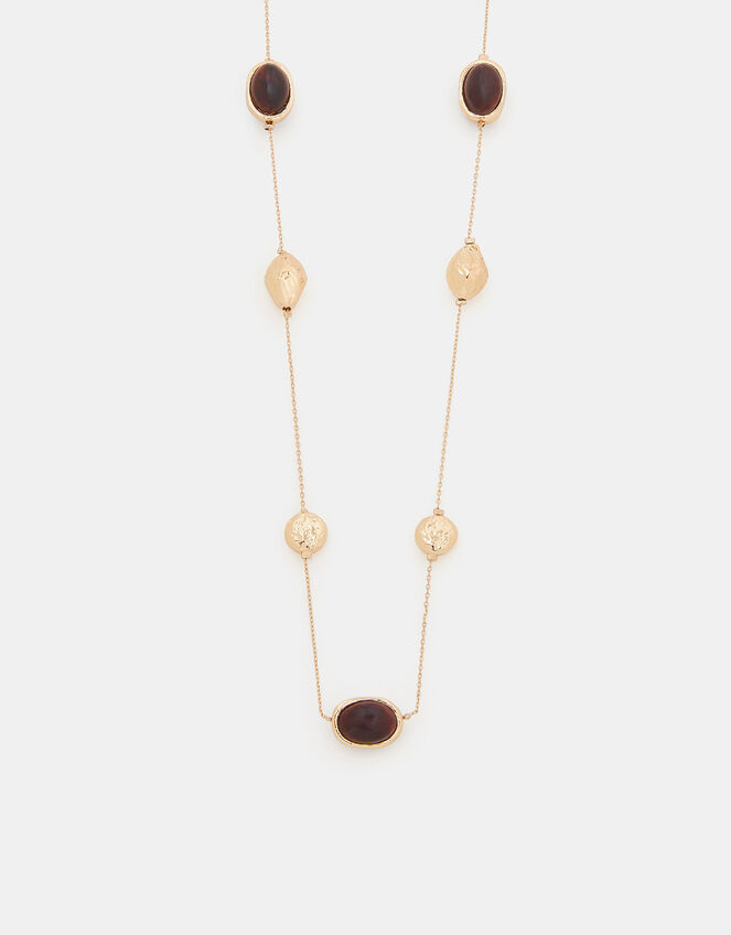 Resin Stone Station Necklace, , large