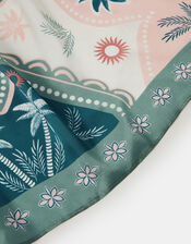 Palm Print Square Satin Scarf, , large
