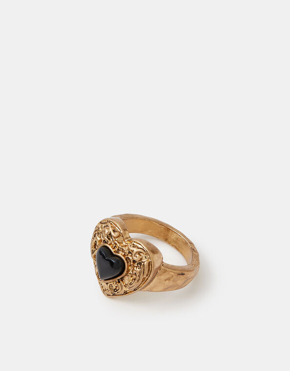 Filigree Heart Ring, Gold (GOLD), large