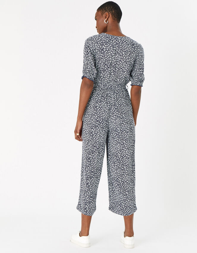 Daisy Wrap Jumpsuit in LENZING™ ECOVERO™ , Blue (NAVY), large