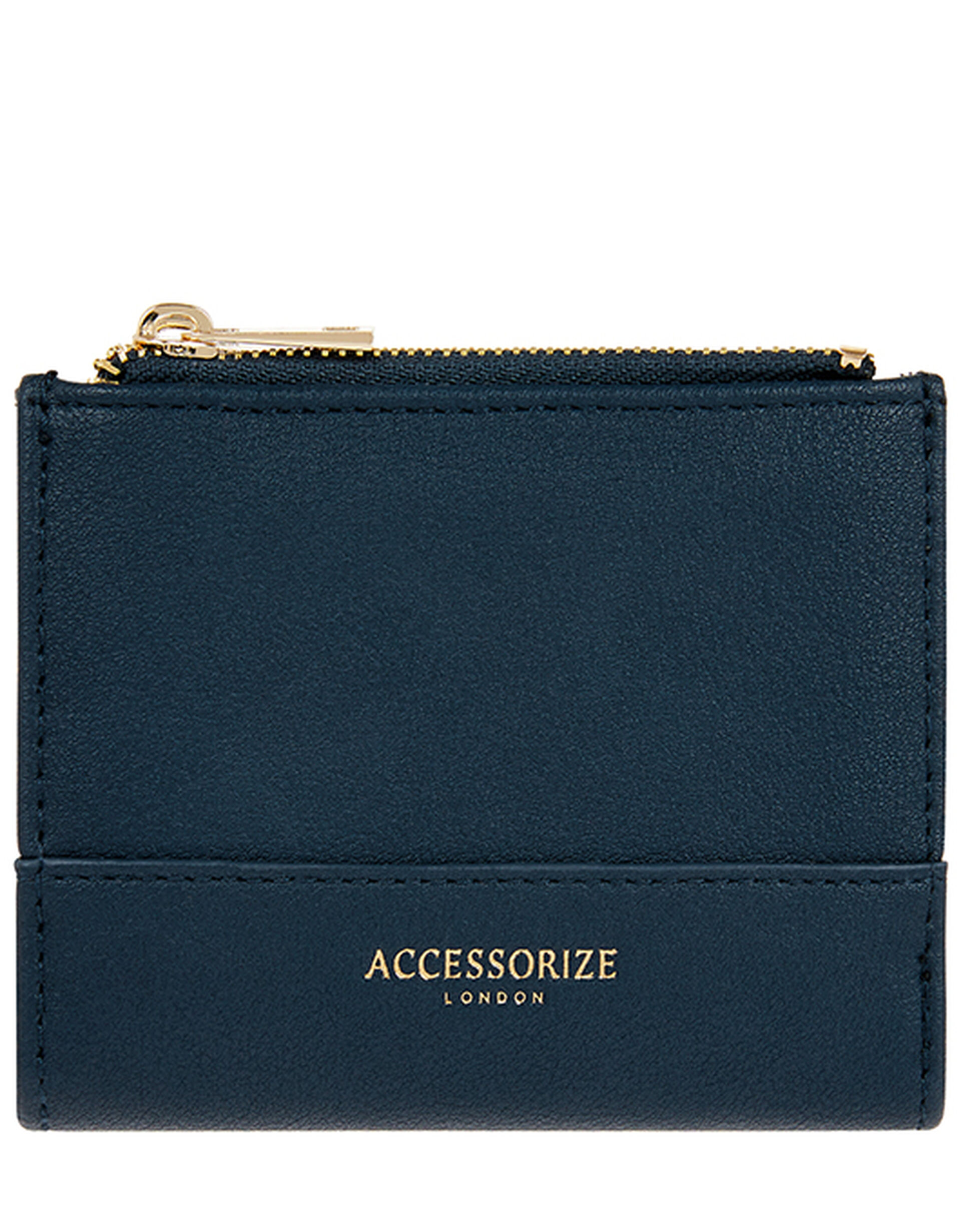 Bella Double Zip Wallet, Blue (NAVY), large