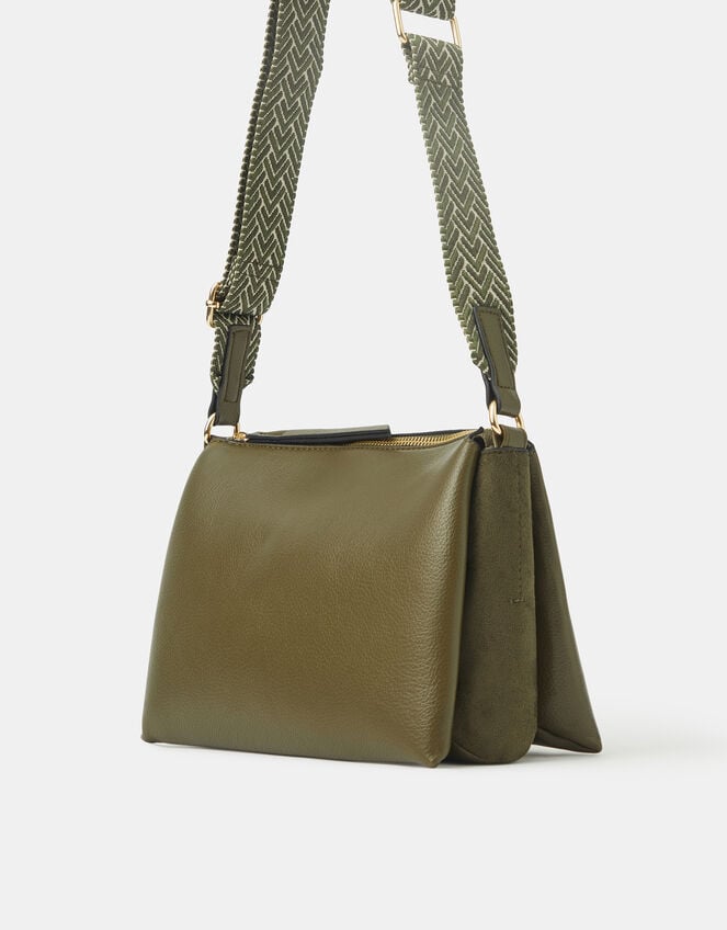 Webbing Strap Crossbody Bag, Green (OLIVE), large